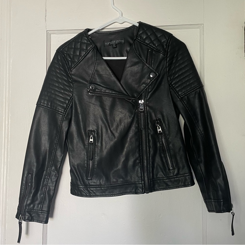 Top Shop Petite Artificial Leather Jacket